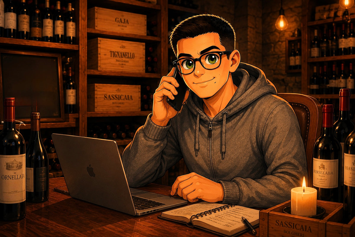 Alberto Sala al telefono per una richiesta di intermediazione vini